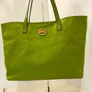 Michael Kors Lime Leather Tote NWT